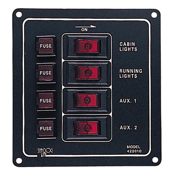 Sea-Dog Aluminum Switch Panel - Vertical - 4 Switch [422010-1] - Point Supplies Inc.