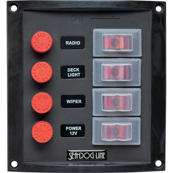 Sea-Dog Splash Guard Switch Panel Vertical - 4 Switch [424016-1] - Point Supplies Inc.