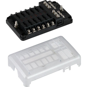 Sea-Dog Blade Style LED Indicator Fuse Block w/Negative Bus Bar - 12 Circuit [445188-1] - Point Supplies Inc.