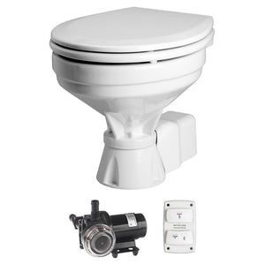Johnson Pump AquaT Toilet Silent Electric Comfort - 12V w/Pump [80-47232-01] - Point Supplies Inc.