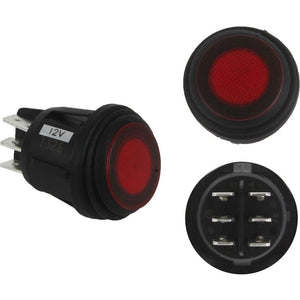 RIGID Industries 3 Position Rocker Switch - Red [40181] - Point Supplies Inc.