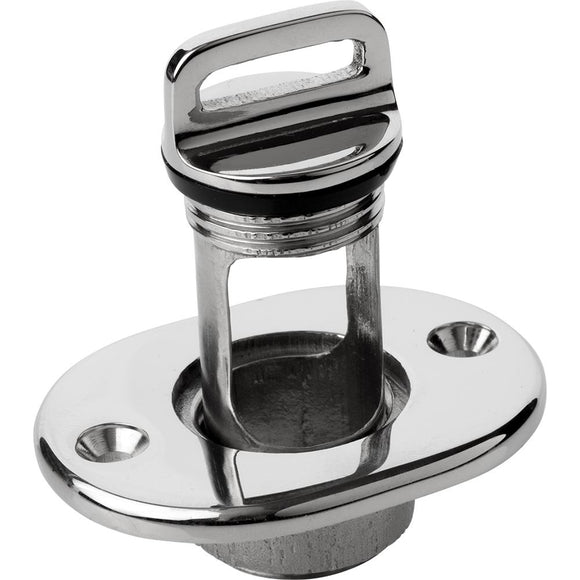 Sea-Dog Oblong Captive Garboard Drain  Plug - 316 Stainless Steel [520065-1] - Point Supplies Inc.