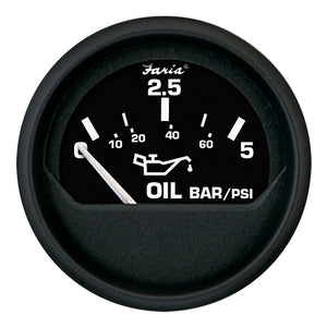 Faria Euro Black 2" Oil Pressure Gauge - Metric (5 Bar) [12805]