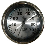 Faria Spun Silver 4" Tachometer (7000 RPM) (Outboard) [36005]