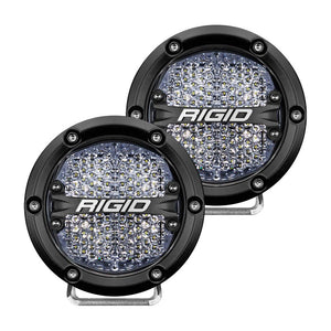 RIGID Industries 360-Series 4" LED Off-Road Fog Light Diffused Beam w/White Backlight - Black Housing [36208] - Point Supplies Inc.
