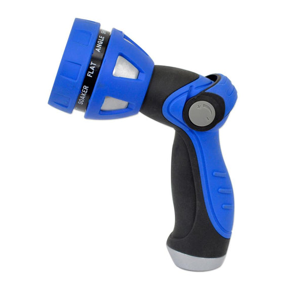 HoseCoil Thumb Lever Nozzle w/Metal Body  Nine Pattern Adjustable Spray Head [WN815] - Point Supplies Inc.