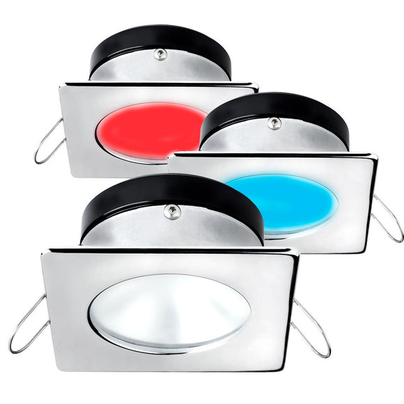 i2Systems Apeiron A1120 Spring Mount Light - Square/Round - Red, Cool White  Blue - Polished Chrome [A1120Z-12HAE] - Point Supplies Inc.
