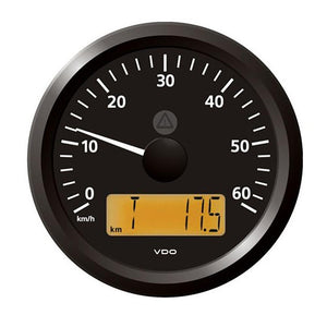 VDO Marine 3-3/8" (85 mm) ViewLine Speedometer - 0 to 60 KMH - 12/24V - Black Dial  Triangular Bezel [A2C59512367] - Point Supplies Inc.