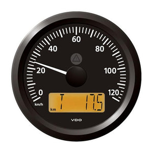 VDO Marine 3-3/8" (85 mm) ViewLine Speedometer - 0 to 120 KMH - 12/24V - Black Dial  Triangular Bezel [A2C59512369] - Point Supplies Inc.