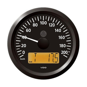 VDO Marine 3-3/8" (85 mm) ViewLine Speedometer - 0 to 200 KMH - 12/24V - Black Dial  Triangular Bezel [A2C59512370] - Point Supplies Inc.