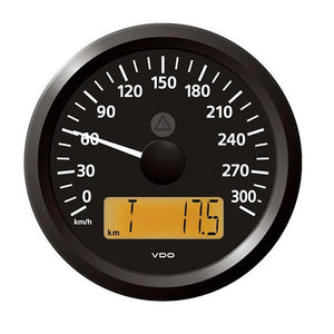 VDO Marine 3-3/8" (85 mm) ViewLine Speedometer - 0 to 300 KMH - 12/24V - Black Dial  Triangular Bezel [A2C59512371] - Point Supplies Inc.