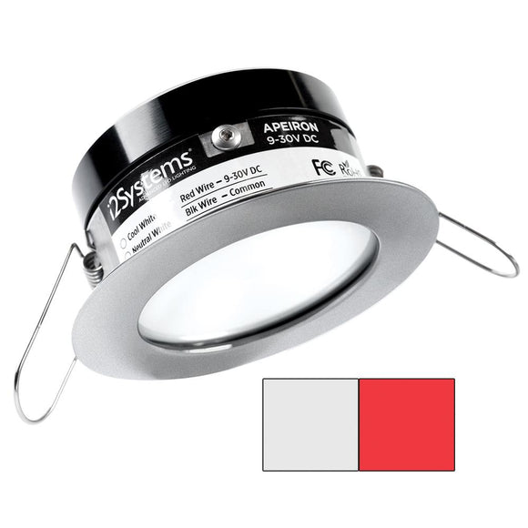 i2Systems Apeiron PRO A503 - 3W Spring Mount Light - Round - Cool White  Red - Brushed Nickel Finish [A503-41AAG-H] - Point Supplies Inc.