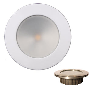 Lunasea Gen3 Warm White, RGBW Full Color 3.5 IP65 Recessed Light w/White Stainless Steel Bezel - 12VDC [LLB-46RG-3A-WH] - Point Supplies Inc.