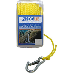 Sea-Dog Poly Pro Anchor Line w/Snap - 1/4" x 50 - Yellow [304206050YW-1] - Point Supplies Inc.