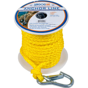Sea-Dog Poly Pro Anchor Line w/Snap - 3/8" x 100 - Yellow [304210100YW-1] - Point Supplies Inc.