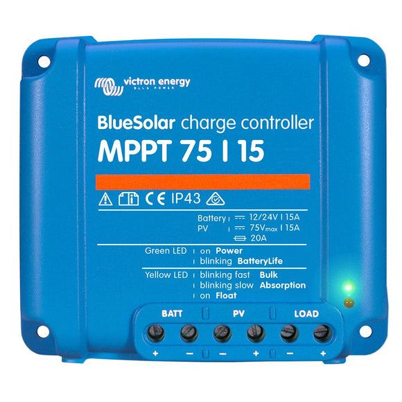 Victron BlueSolar MPPT Charge Controller - 75V - 15AMP [SCC010015050R] - point-supplies.myshopify.com