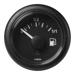 VDO Marine 2-1/16" (52mm) ViewLine Fuel Level Gauge 0-1/1 - 8-32V - 3-180 OHM - Black Dial  Round Bezel [A2C59514082] - Point Supplies Inc.