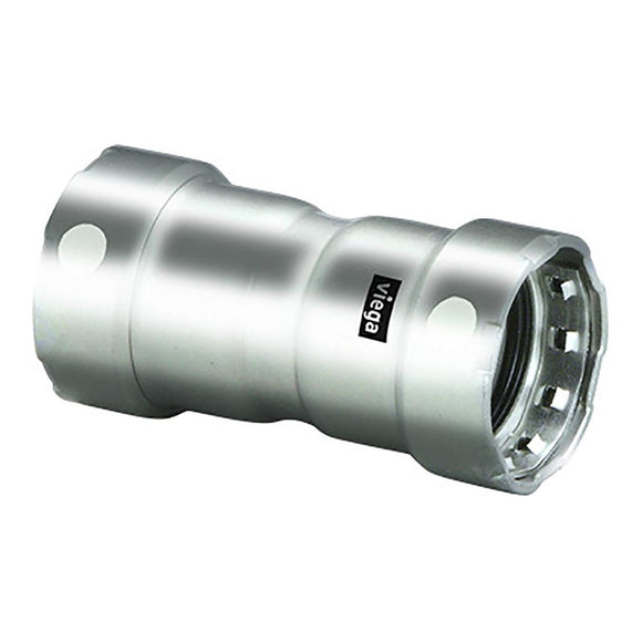 Viega MegaPress 1/2" Stainless Steel 304 Coupling w/Stop - Double Press Connection - Smart Connect Technology [95285] Viega Point Supplies Inc.