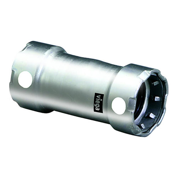 Viega MegaPress 1/2" Stainless Steel 304 Coupling w/o Stop - Double Press Connection - Smart Connect Technology [95310] Viega Point Supplies Inc.