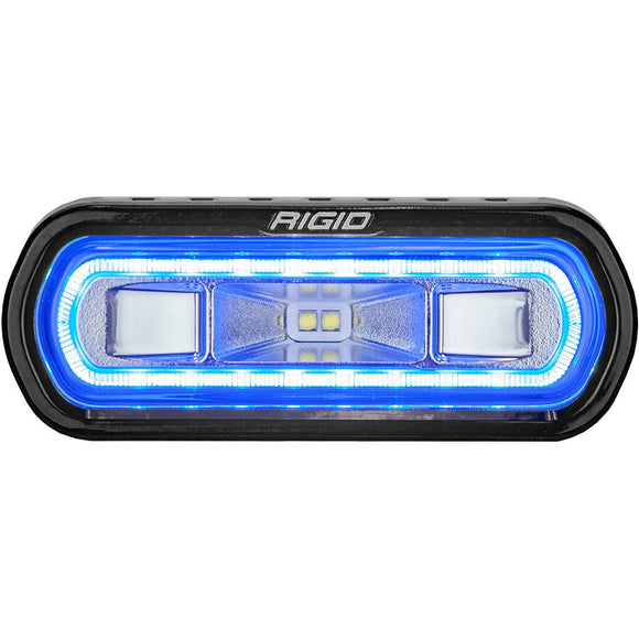 RIGID Industries SR-L Series Marine Spreader Light - Black Surface Mount - White Light w/Blue Halo [52101] - Point Supplies Inc.