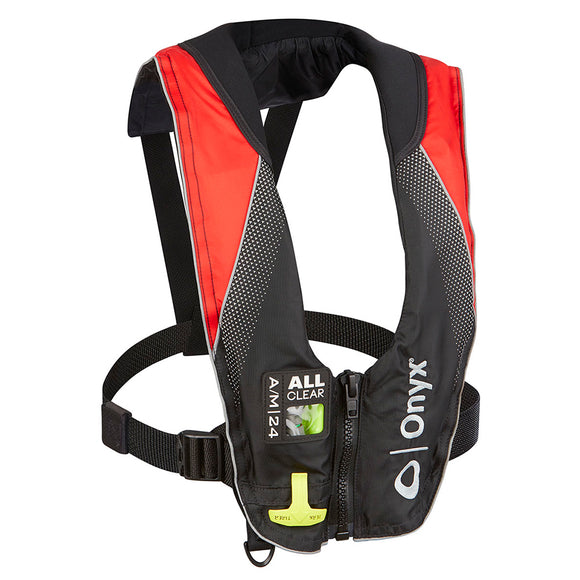 Onyx A/M-24 Series All Clear Automatic/Manual Inflatable Life Jacket - Black/Red - Adult [132200-100-004-20]