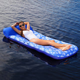 Aqua Leisure Supreme Oversized Controued Lounge Hibiscus Pineapple Royal Blue w/Docking Attachment [APL19977]