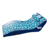 Aqua Leisure Ultra Cushioned Comfort Lounge Hawaiian Wave Print w/Adjustable Pillow [APL17014S2]