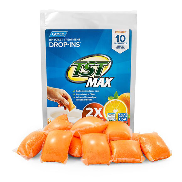 Camco TST MAX Orange RV Toilet Treatment Drop-Ins *10-Pack [41178]