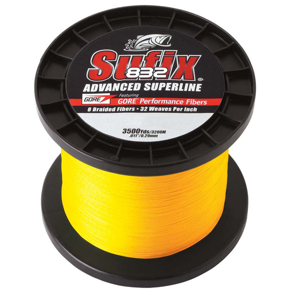 Sufix 832 Advanced Superline Braid - 6lb - Hi-Vis Yellow - 3500 yds [660-406Y]