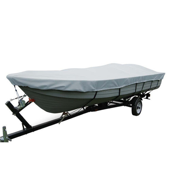 Carver Poly-Flex II Wide Series Styled-to-Fit Boat Cover f/14.5 V-Hull Fishing Boats Without Motor - Grey [70114F-10]
