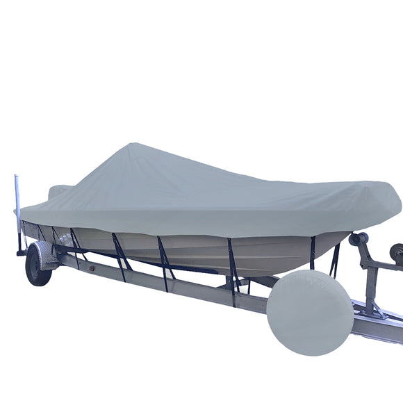 Carver Sun-DURA Styled-to-Fit Boat Cover f/19.5 V-Hull Center Console Shallow Draft Boats - Grey [71219S-11]