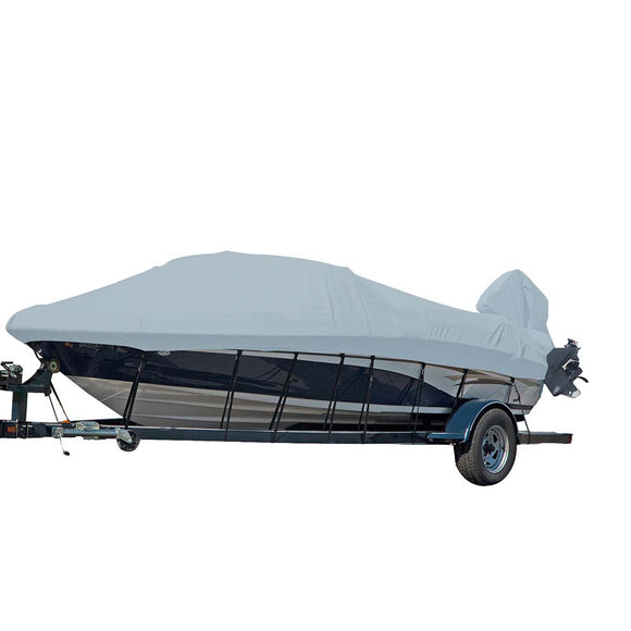 Carver Sun-DURA Styled-to-Fit Boat Cover f/16.5 V-Hull Runabout Boats w/Windshield  Hand/Bow Rails - Grey [77017S-11]