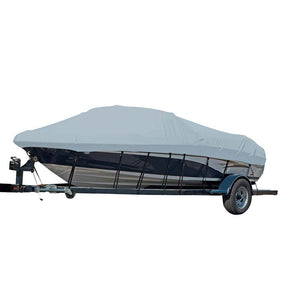 Carver Sun-DURA Styled-to-Fit Boat Cover f/20.5 Sterndrive V-Hull Runabout Boats (Including Eurostyle) w/Windshield  Hand/Bow Rails - Grey [77120S-11]