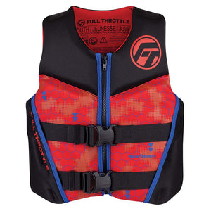 Full Throttle Youth Rapid-Dry Flex-Back Life Jacket - Red/Black [142500-100-002-22]