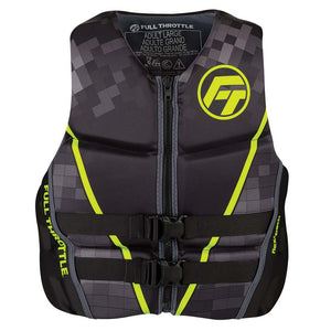 Full Throttle Mens Rapid-Dry Flex-Back Life Jacket - XL - Black/Green [142500-400-050-22]