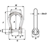 Wichard Self-Locking Bow Shackle - Diameter 6mm - 1/4" [01243]