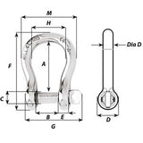 Wichard Captive Pin Bow Shackle - Diameter 5mm - 3/16" [01442]
