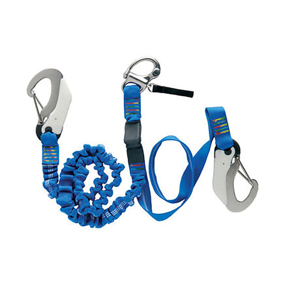 Wichard Double Releasable Elastic Tether Fixed Line w/3 Hooks [07008]
