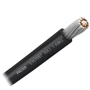 Pacer Black 1 AWG Battery Cable - Sold By The Foot [WUL1BK-FT]