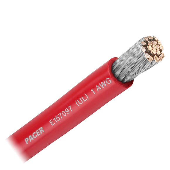 Pacer Red 1 AWG Battery Cable - Sold By The Foot [WUL1RD-FT]