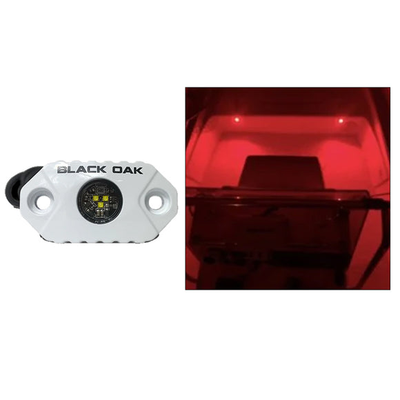 Black Oak Rock Accent Light - Red LEDs - White Housing [MAL-R]