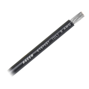 Pacer Black 8 AWG Battery Cable - Sold By The Foot [WUL8BK-FT]