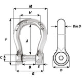 Wichard Self-Locking Allen Head Pin Bow Shackle - 8mm Diameter - 5/16" [01344]