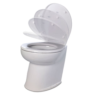Jabsco Deluxe Flush 17" Angled Back 12V Freshwater Electric Marine Toilet w/Solenoid Valve  Soft Close Lid [58020-3012]