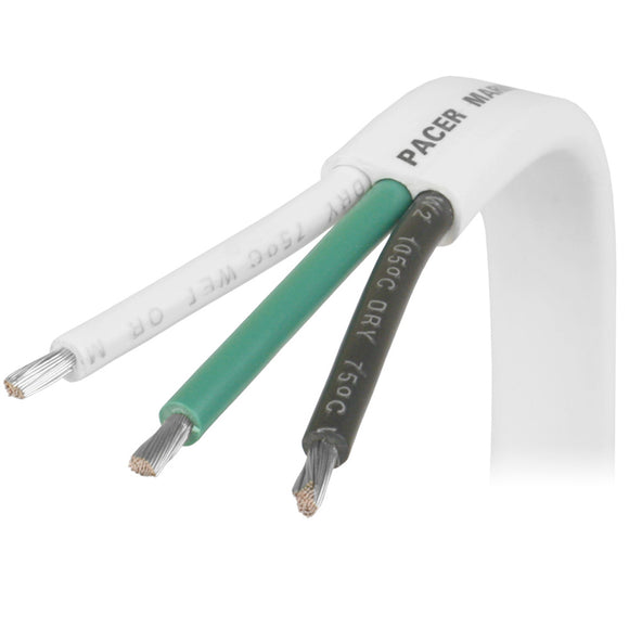 Pacer 16/3 AWG Triplex Cable - Black/Green/White - Sold By The Foot [W16/3-FT]