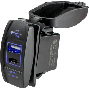 Sea-Dog USB  USB-C Rocker Switch Style Power Socket [426521-1]