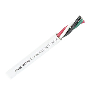 Pacer Round 4 Conductor Cable - 100 - 12/4 AWG - Black, Green, Red  White [WR12/4-100]