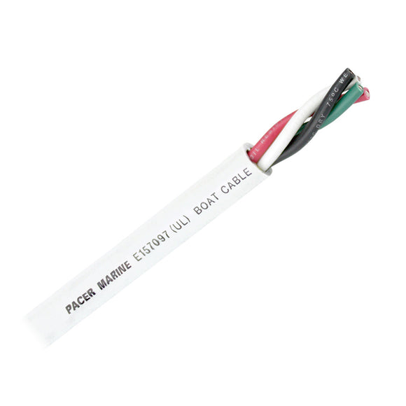 Pacer Round 4 Conductor Cable - 100 - 10/4 AWG - Black, Green, Red  White [WR10/4-100]