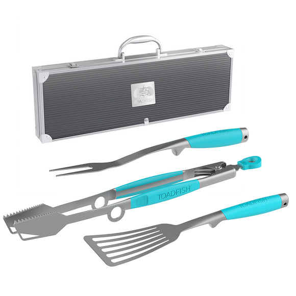 Toadfish Ultimate Grill Set + Case - Tongs, Spatula  Fork [1092]